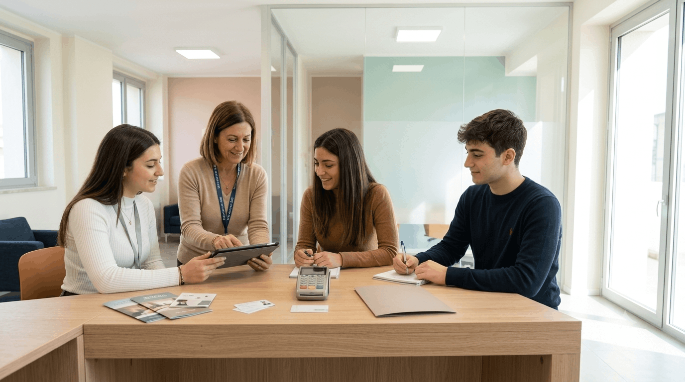 Studenti al lavoro in un contesto di ospitalità